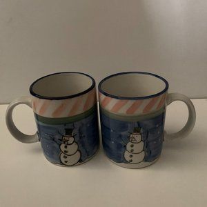 Unique Vintage Snowman Sakura Holiday Mugs